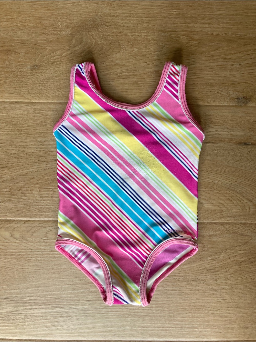 Old Navy Y2K Baby One-Piece Swimsuit in Multicolor Diagonal Stripes